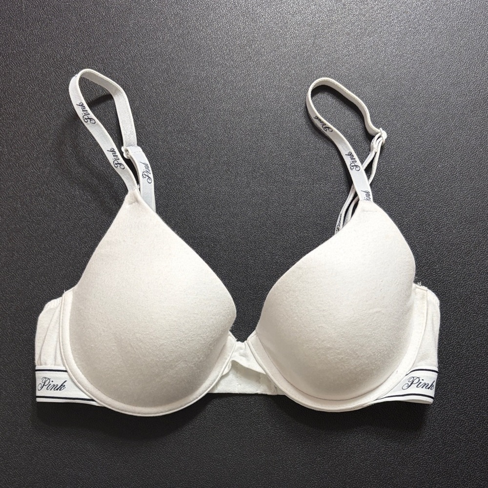 PINK Victoria's Secret White T-Shirt Lined Bra